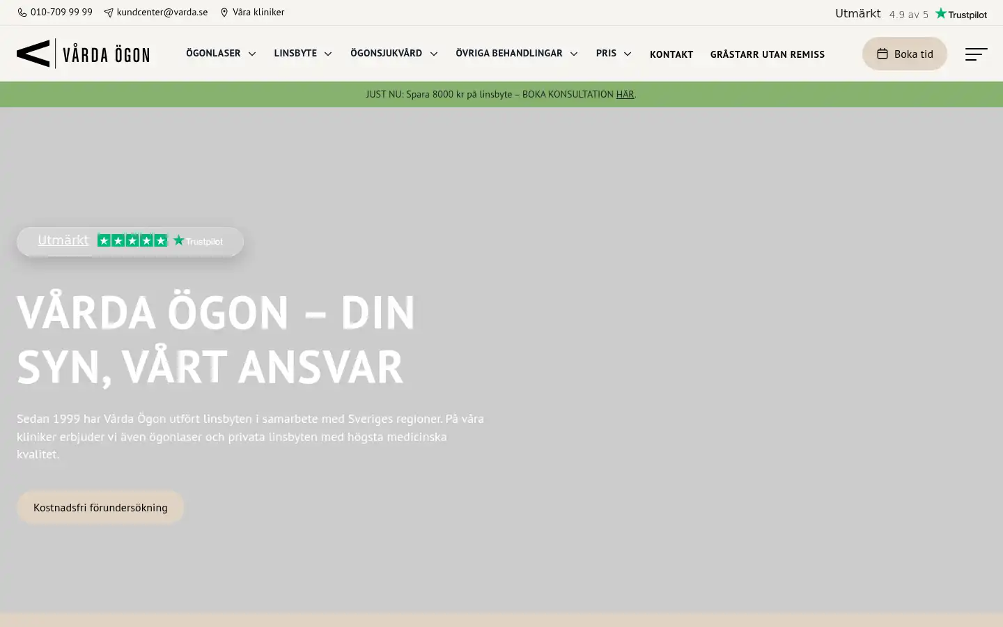 Screenshot of varda.se