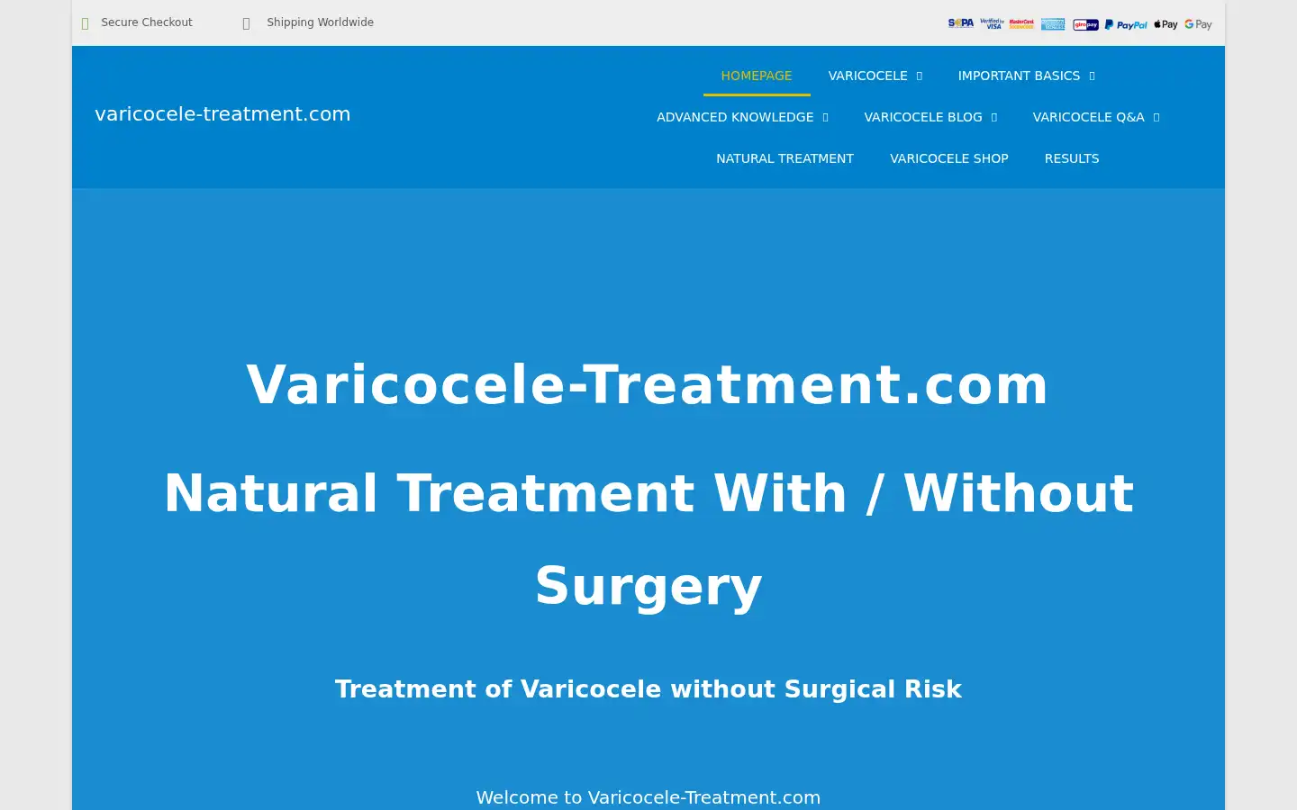 Screenshot of varicocele-treatment.com