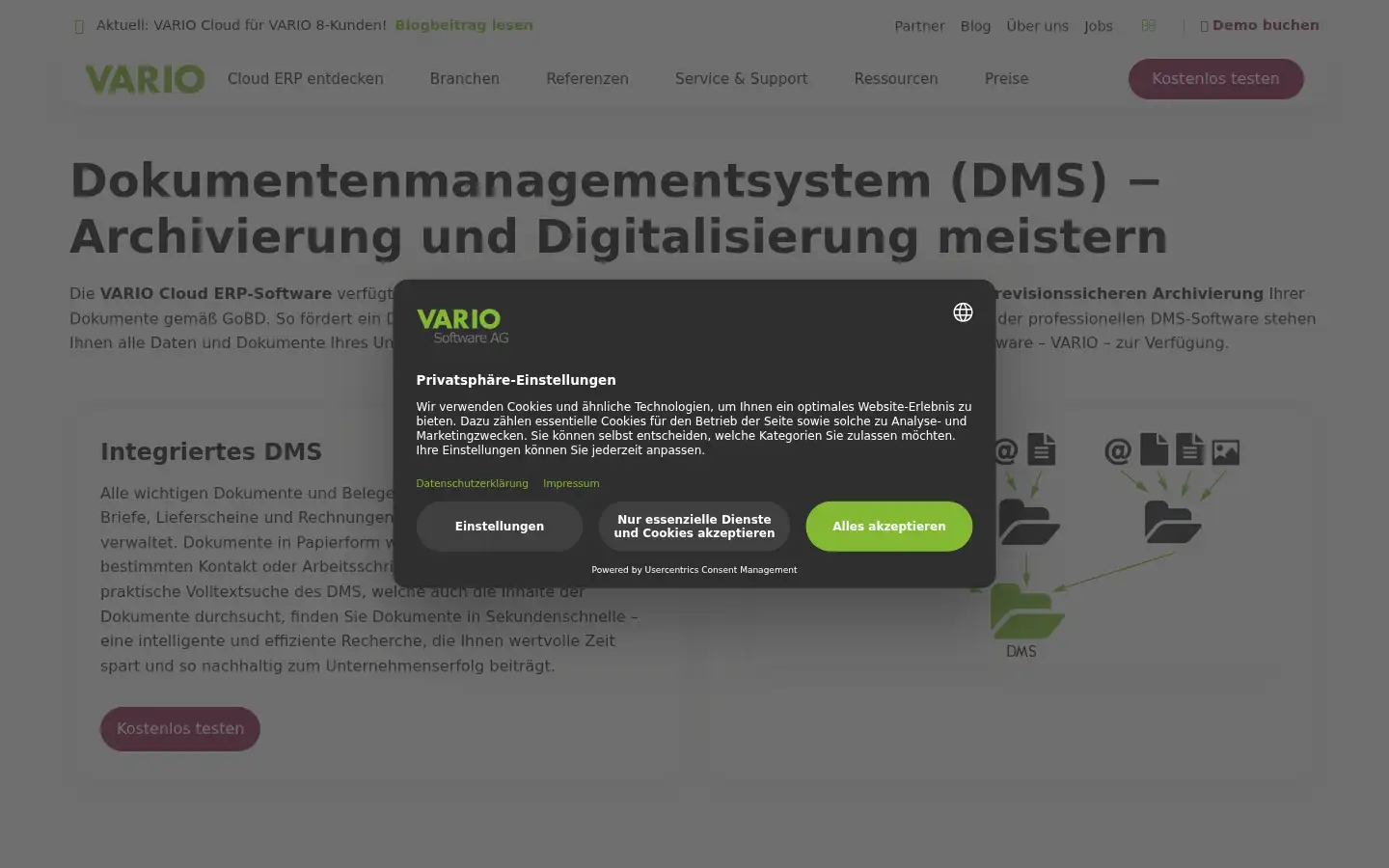 Screenshot of vario-software.de