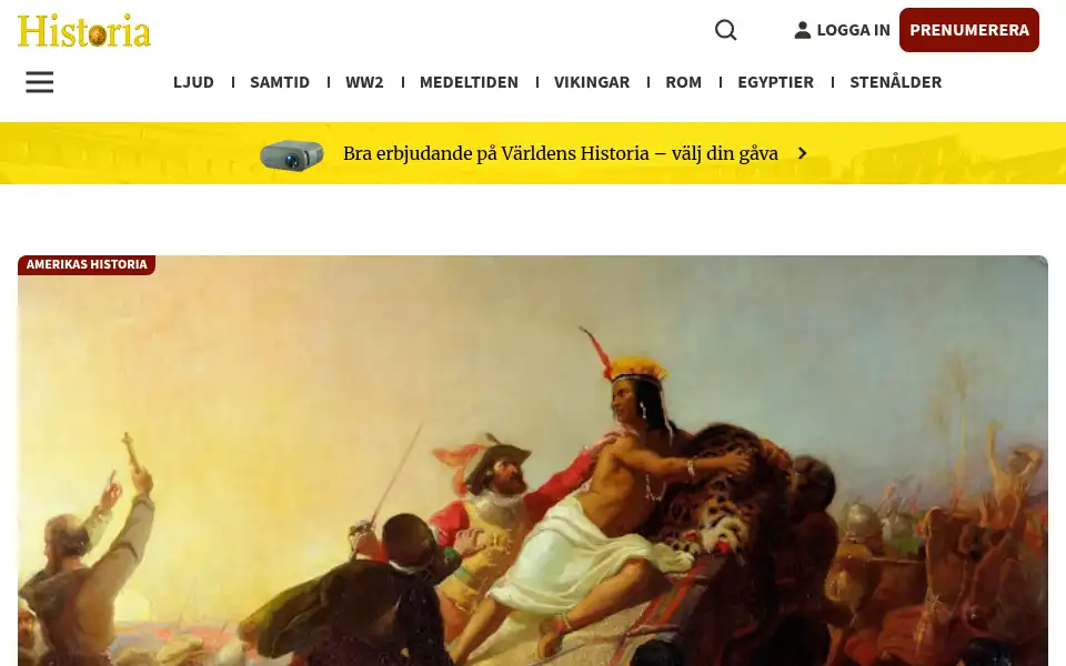 Screenshot of varldenshistoria.se