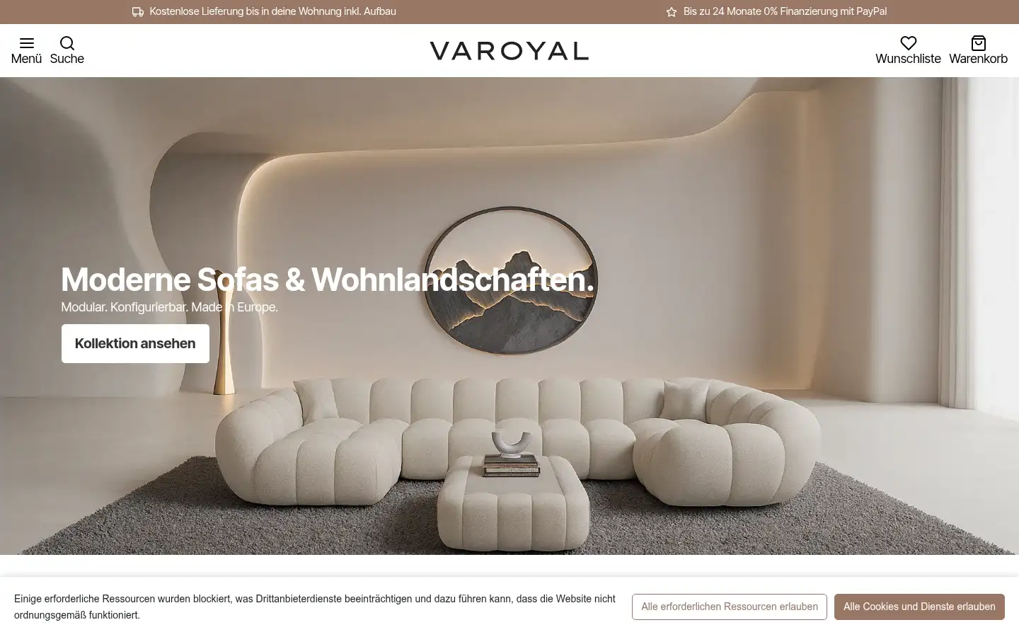Screenshot of varoyal.de