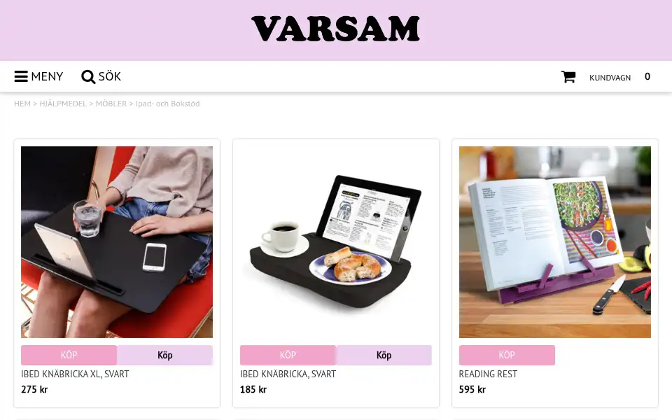Screenshot of varsam.se