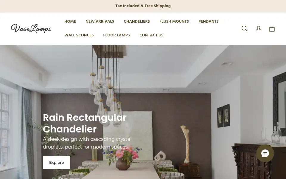Screenshot of vaselamps.com