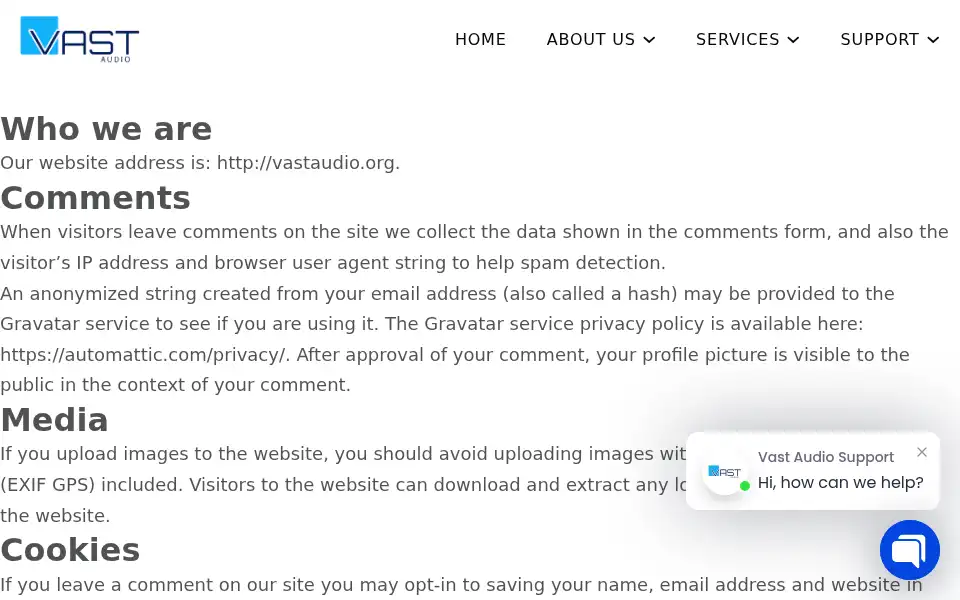 Screenshot of vastaudio.org