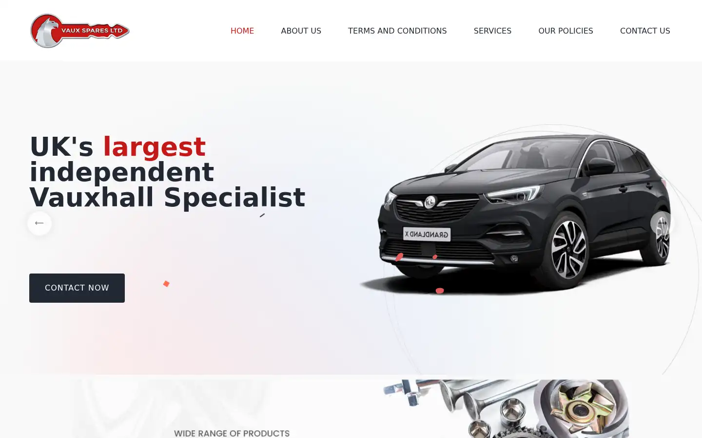 Screenshot of vaux-spares.co.uk