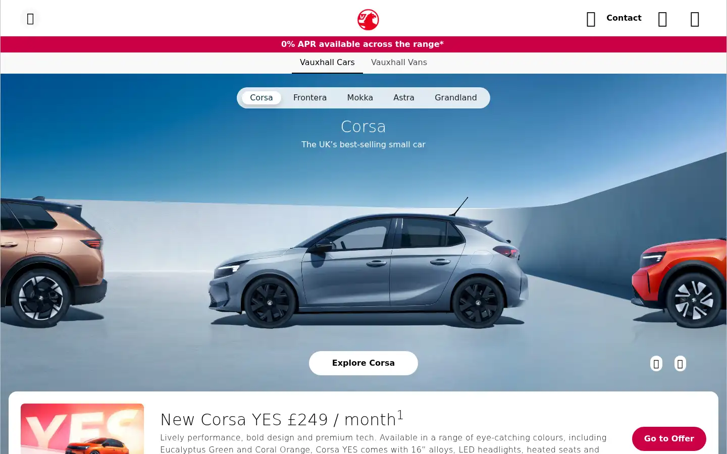 Screenshot of vauxhall.co.uk
