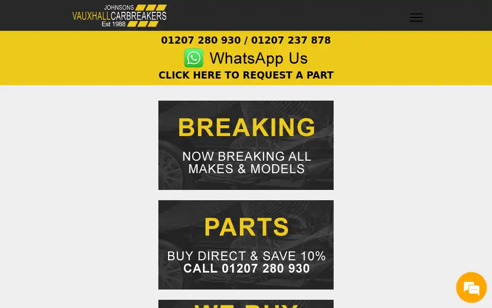 Screenshot of vauxhallcarbreakers.co.uk