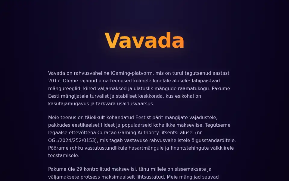 Screenshot of vavada-ee.online