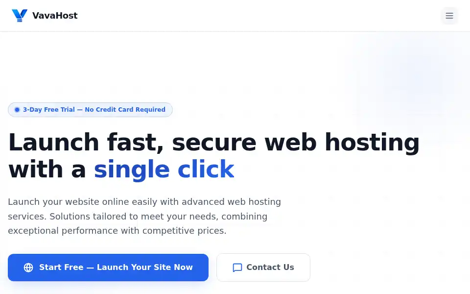 Screenshot of vavahost.com