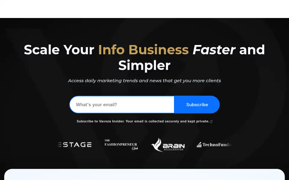 Screenshot of vavoza.com