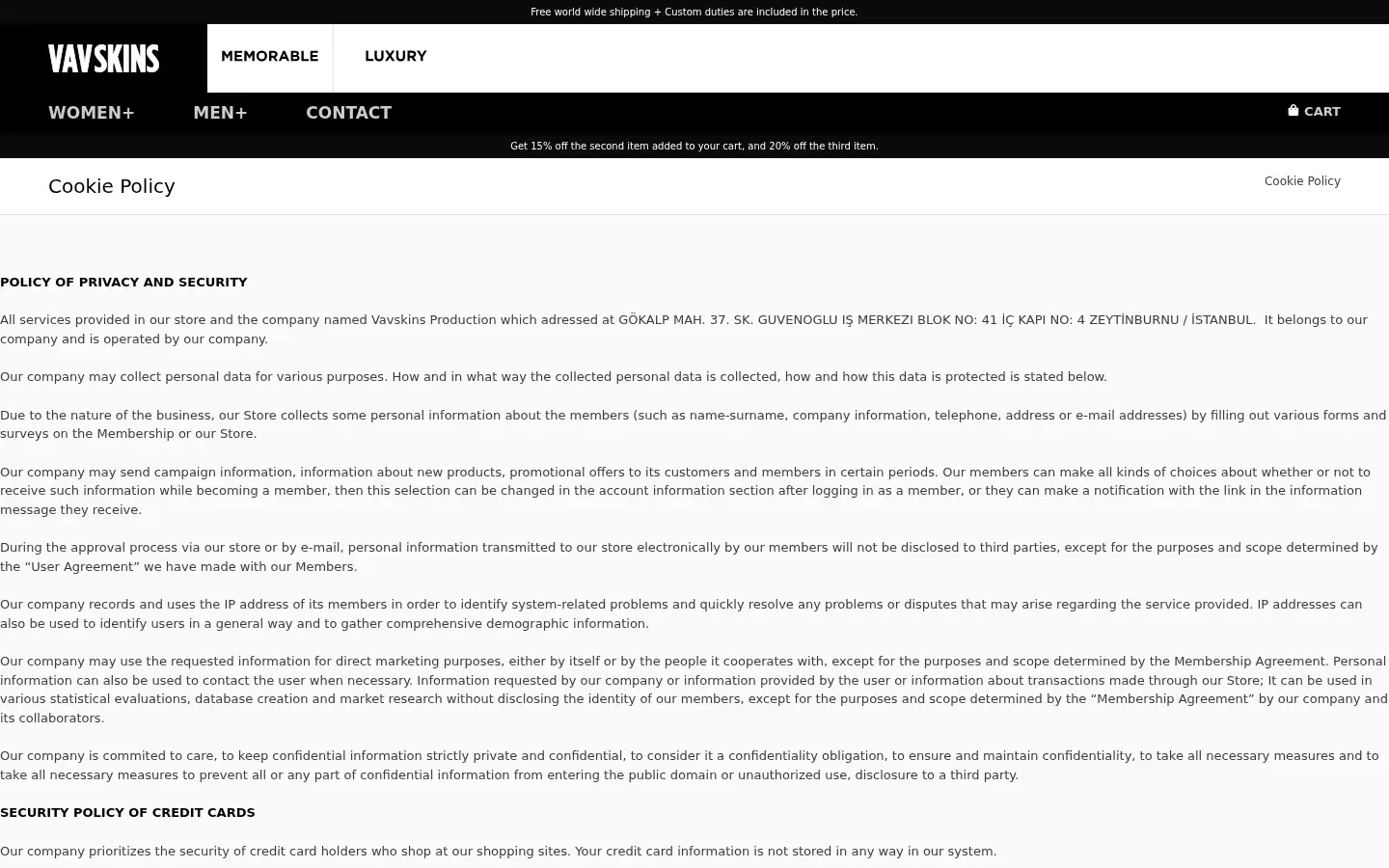 Screenshot of vavskins.com