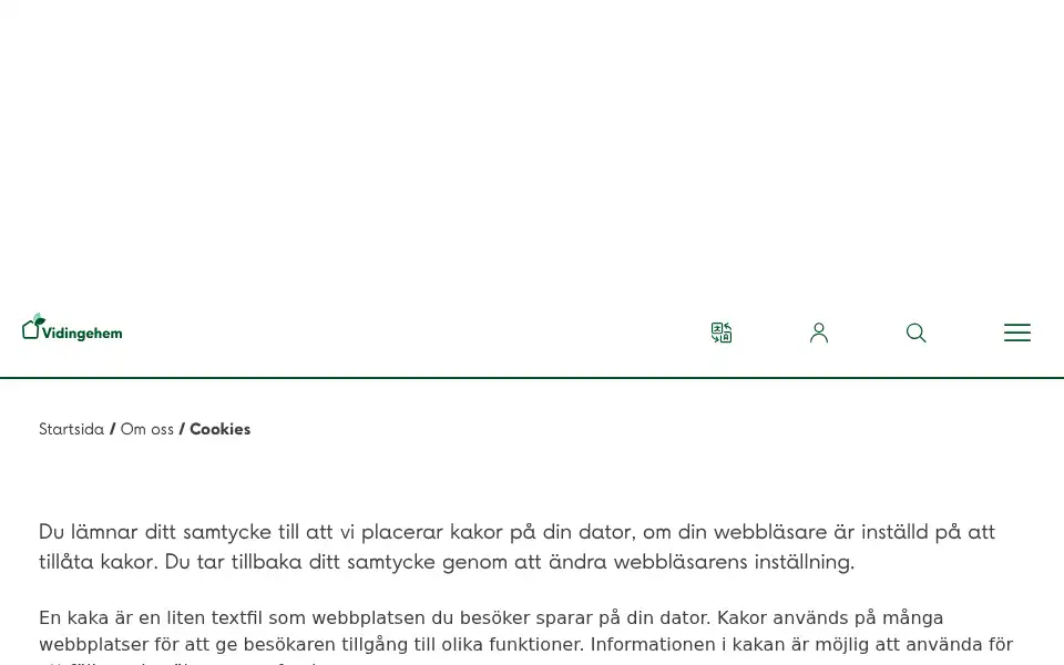 Screenshot of vaxjobostader.se