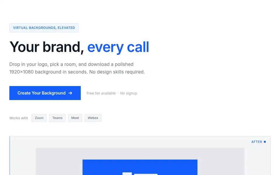 Screenshot of vbackdrop.com