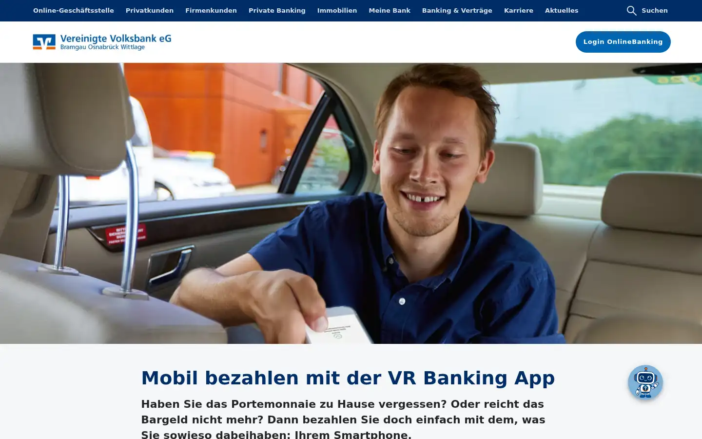 Screenshot of vbank.de