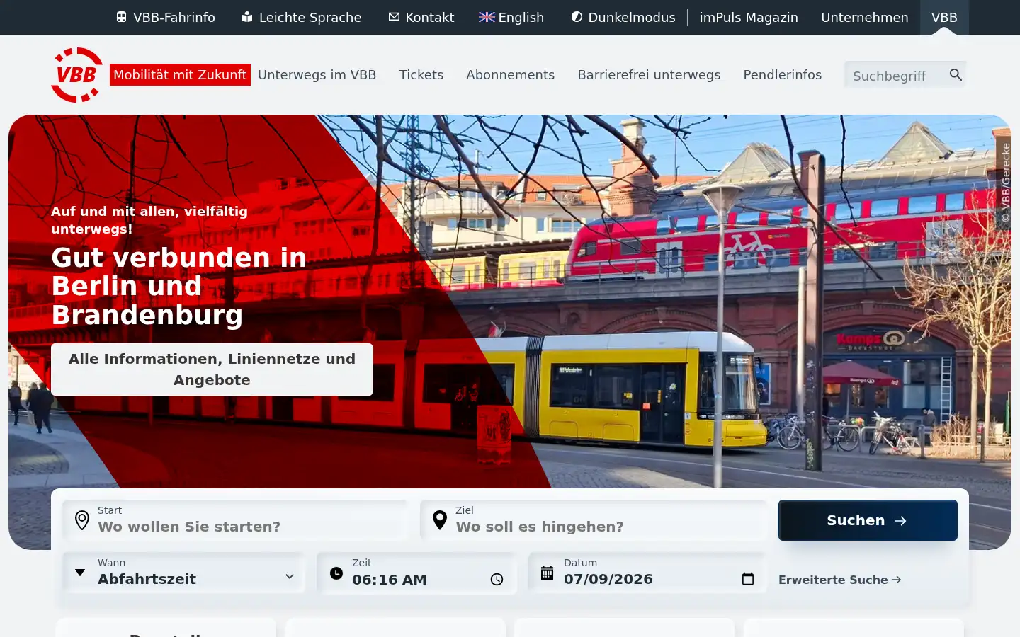 Screenshot of vbb.de