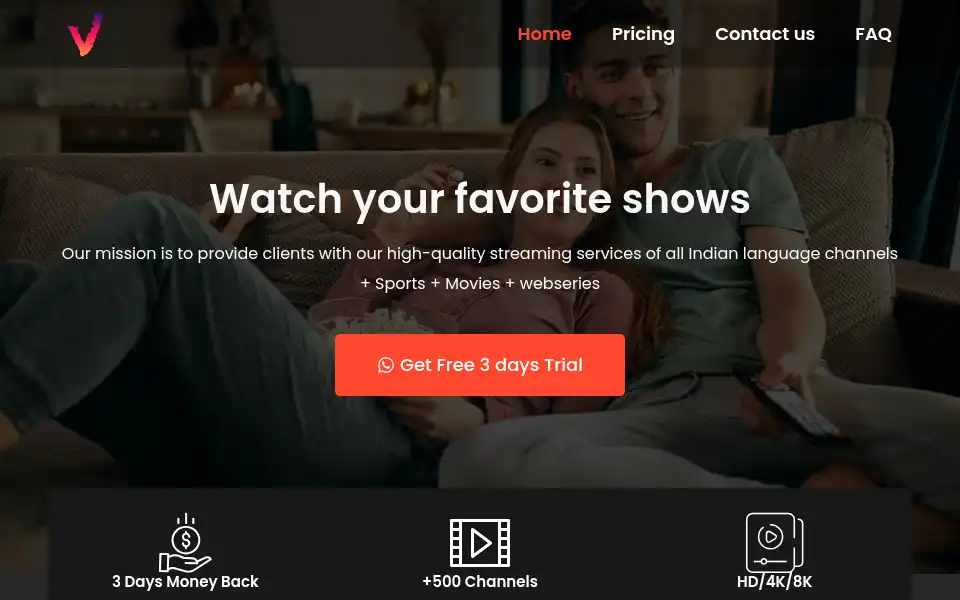 Screenshot of vboxtv.co.uk