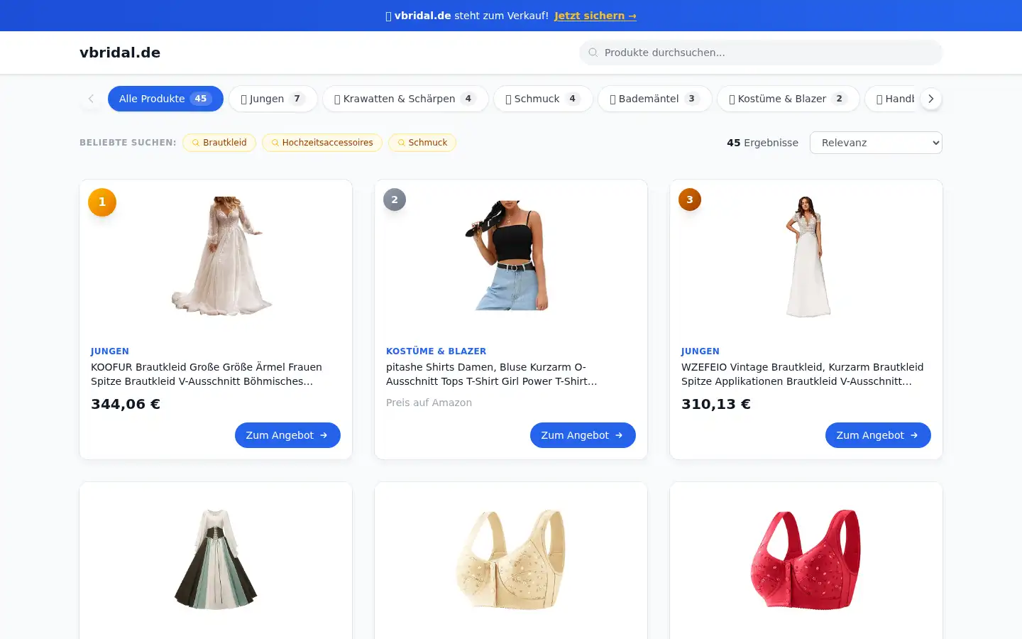 Screenshot of vbridal.de