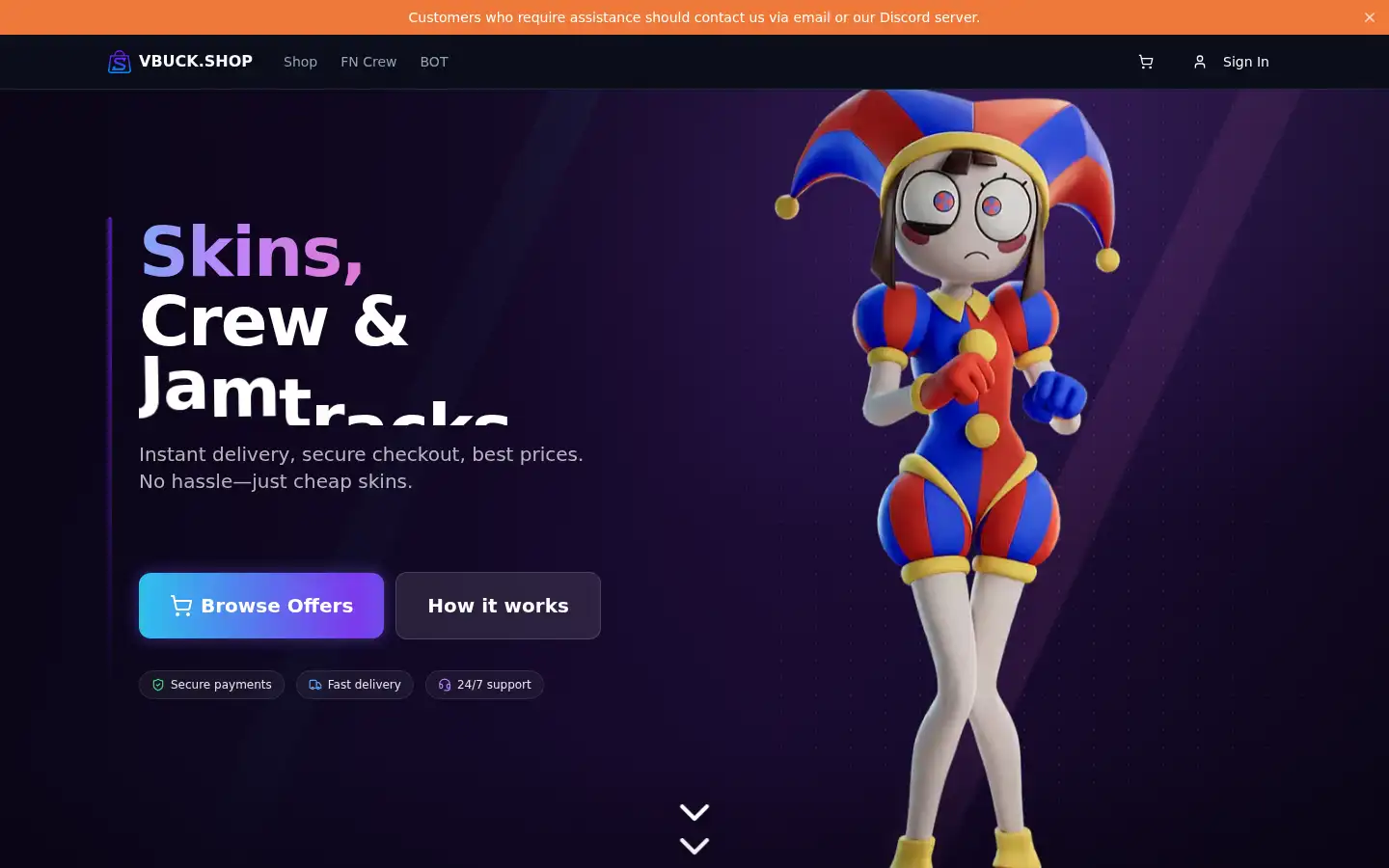 Screenshot of vbuck.shop