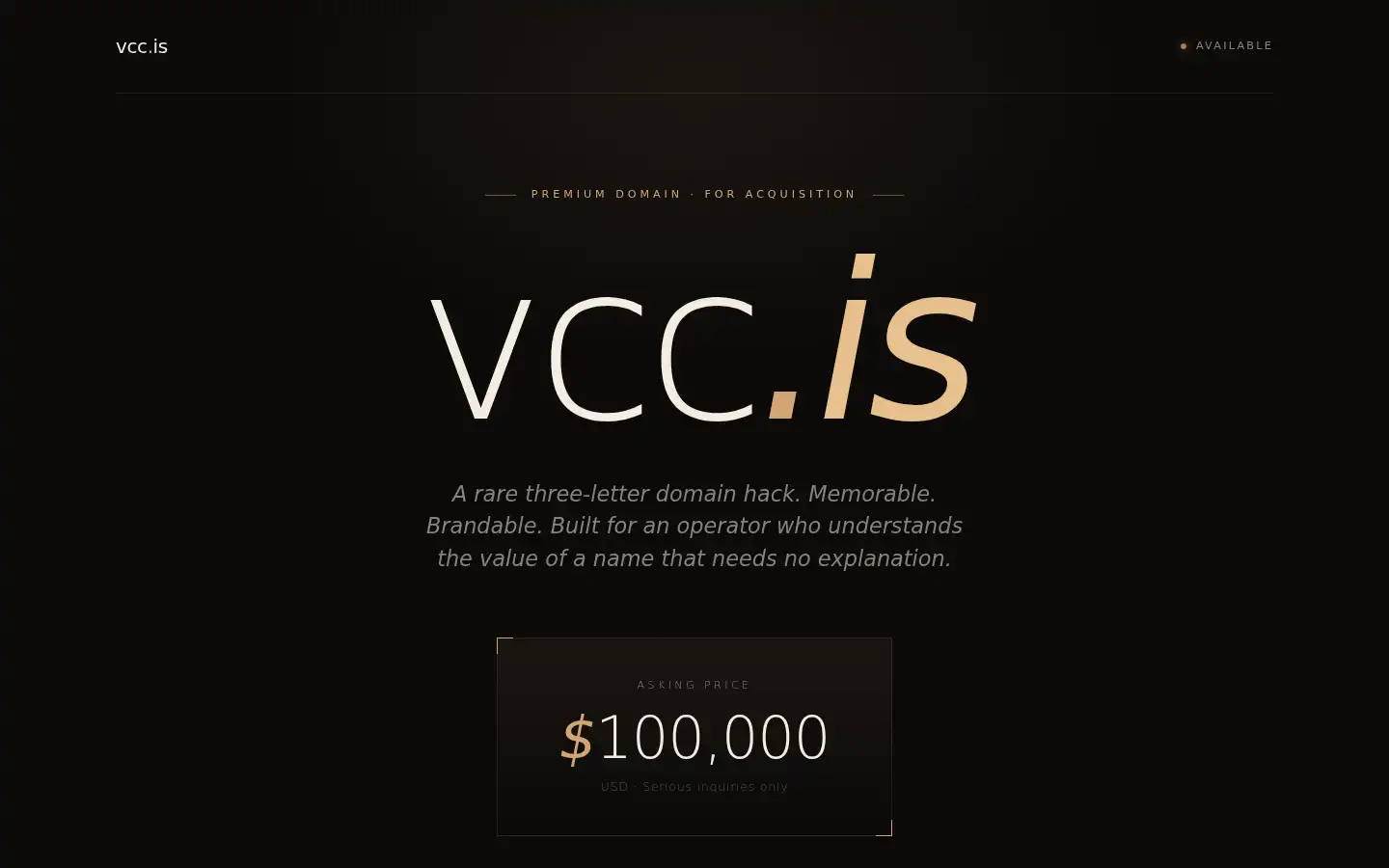Screenshot of vcc.is
