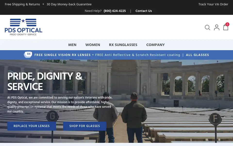 Screenshot of vcsrxeyewear.com