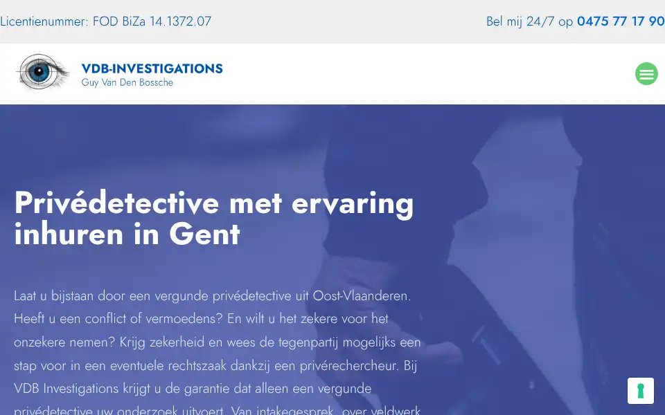 Screenshot of vdbinvestigations.be
