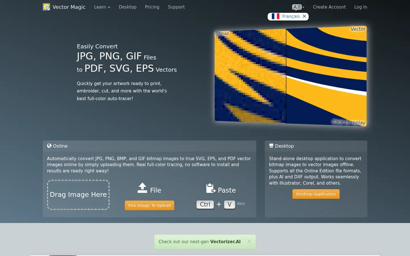 Screenshot of vectormagic.com