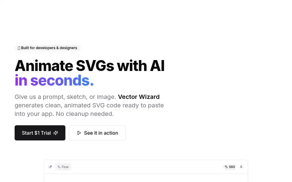 Screenshot of vectorwizard.ai