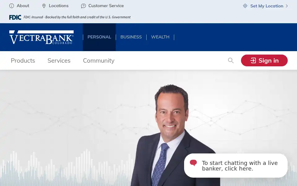 Screenshot of vectrabank.com