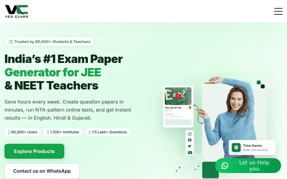Screenshot of vedclass.com