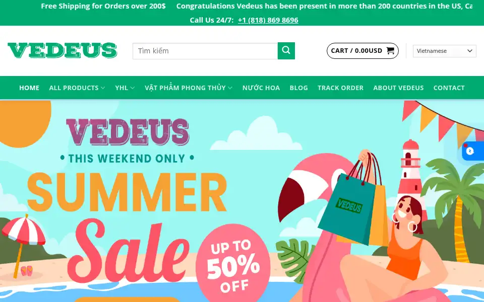 Screenshot of vedeus.com