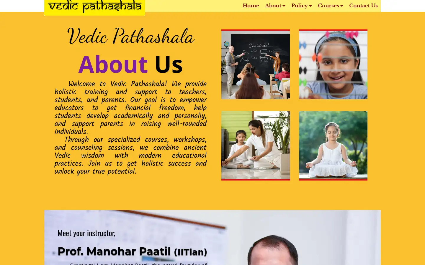 Screenshot of vedicpathashala.com