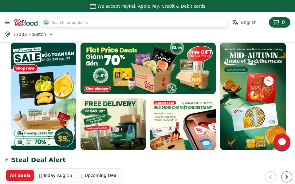 Screenshot of veefood.com