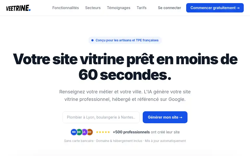 Screenshot of veetrine.fr