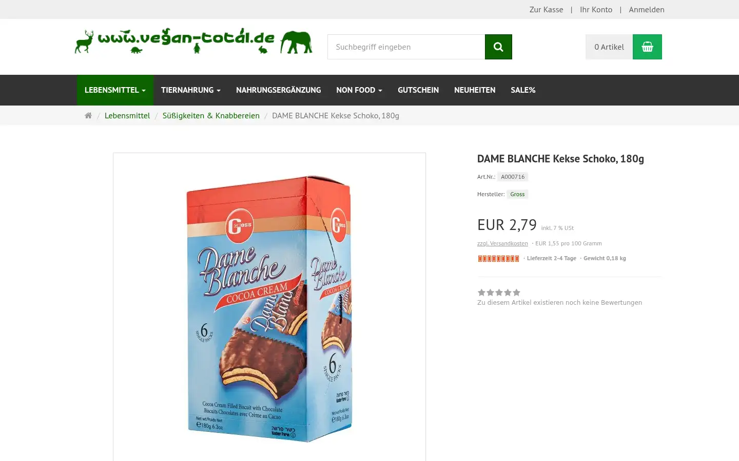Screenshot of vegan-total.de