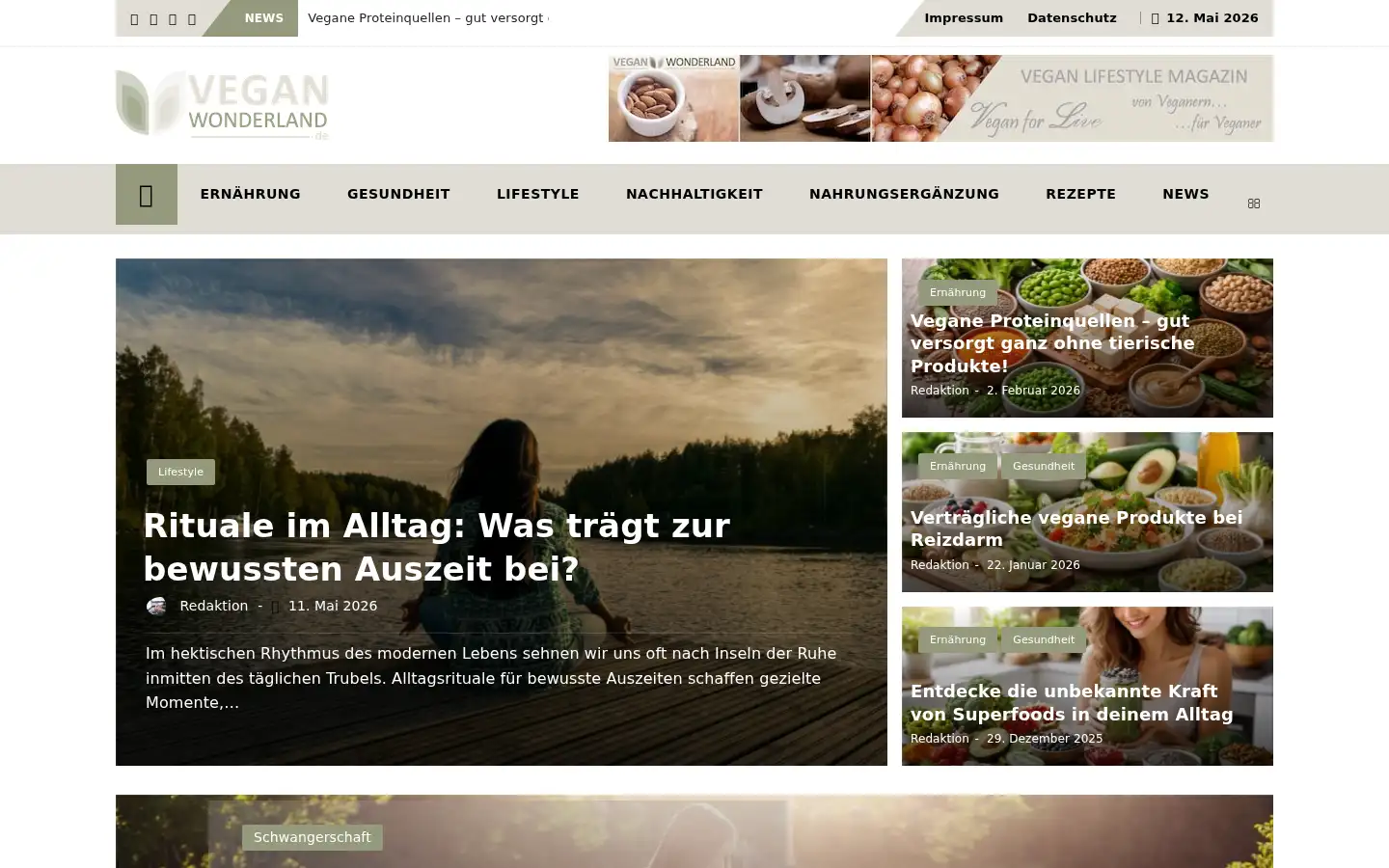 Screenshot of vegan-wonderland.de