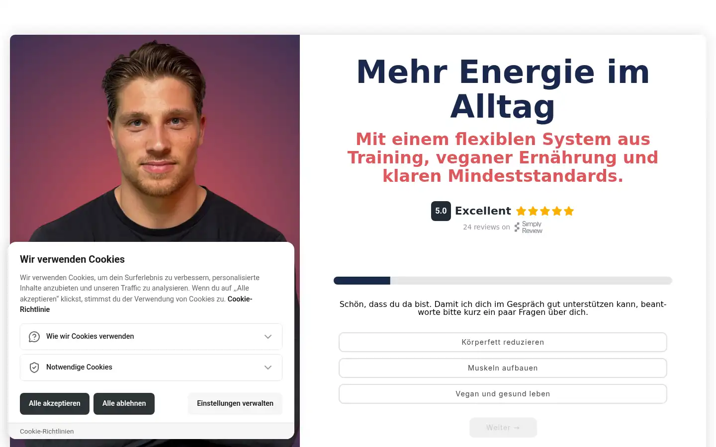 Screenshot of veganerathlet.de