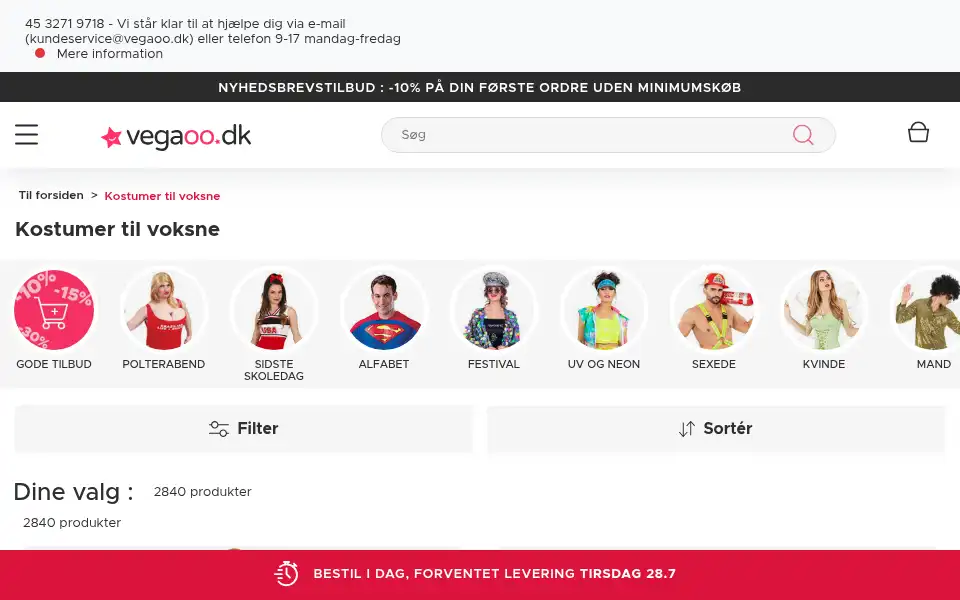 Screenshot of vegaoo.dk