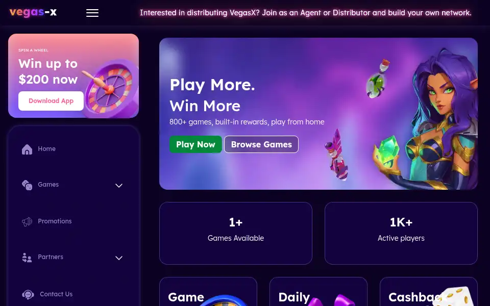 Screenshot of vegas-x.net