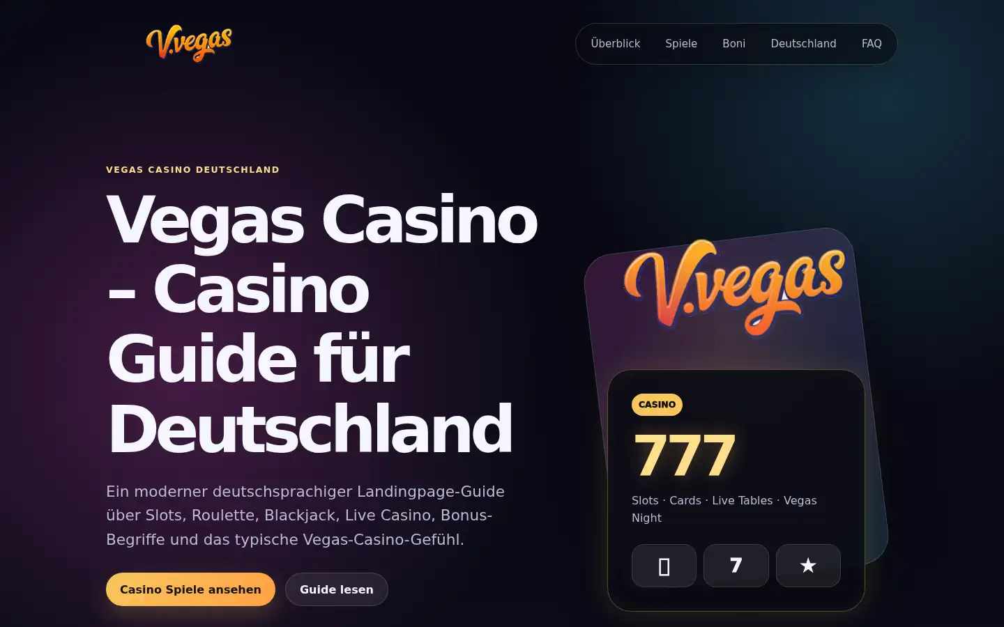 Screenshot of vegas1casino.de