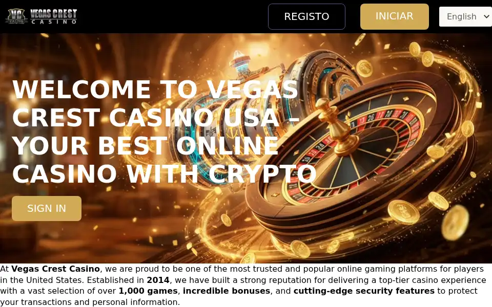 Screenshot of vegascrest-casino.net