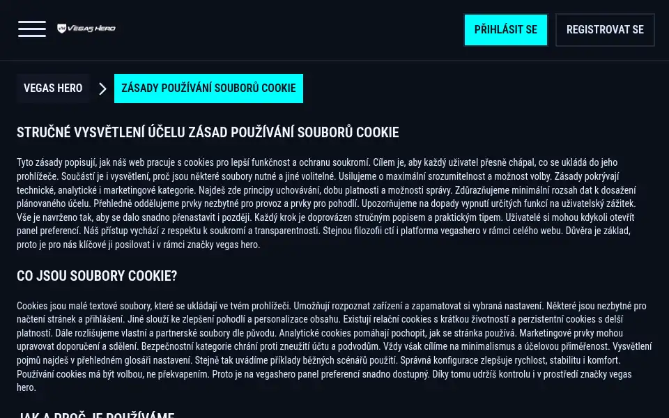 Screenshot of vegashero.co.cz