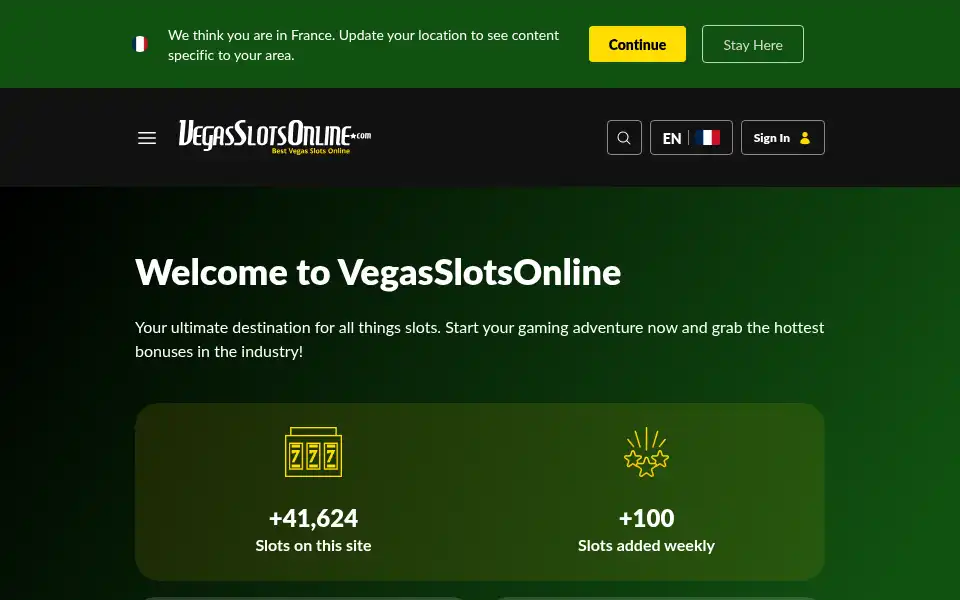 Screenshot of vegasslotsonline.com