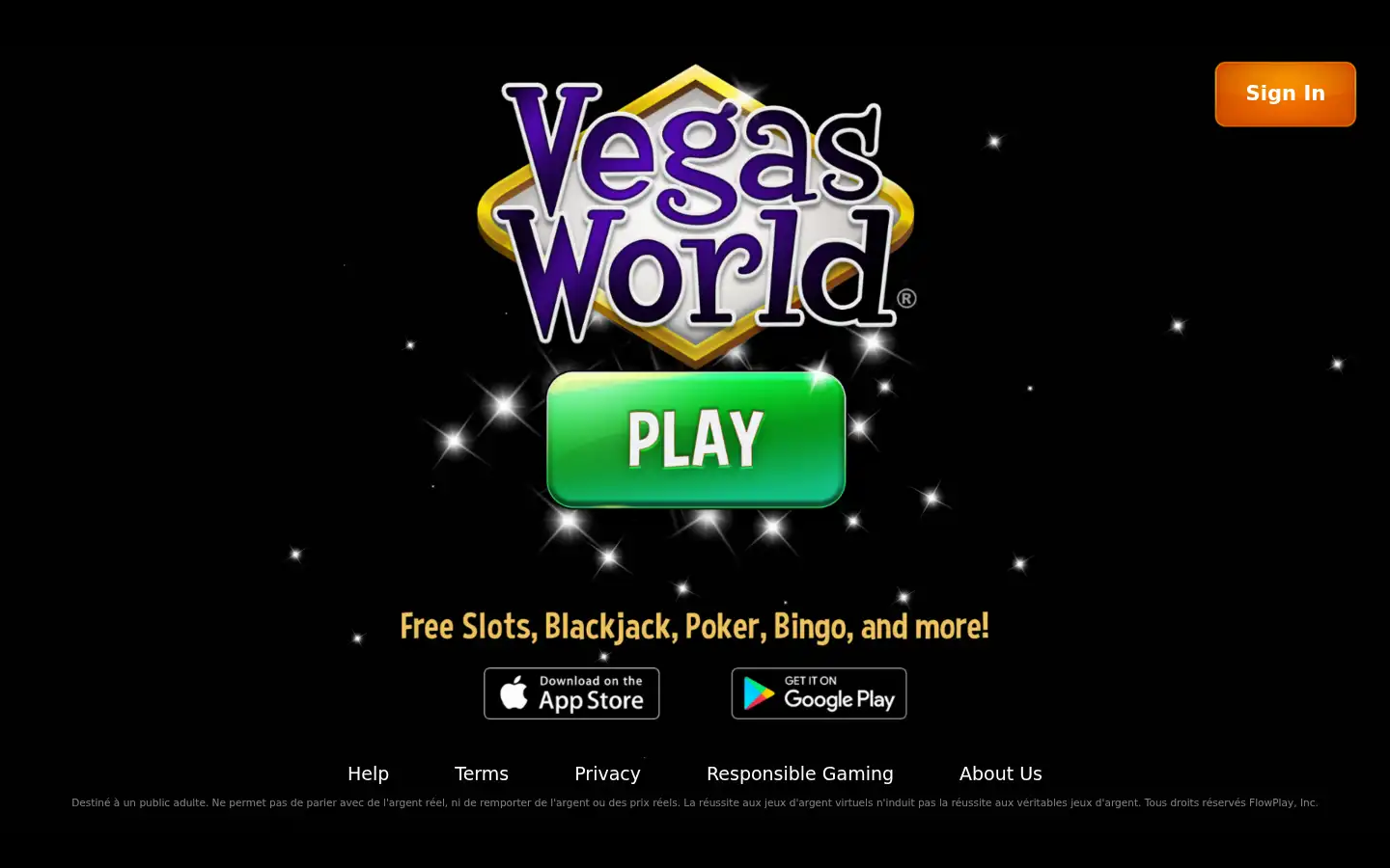 Screenshot of vegasworld.com
