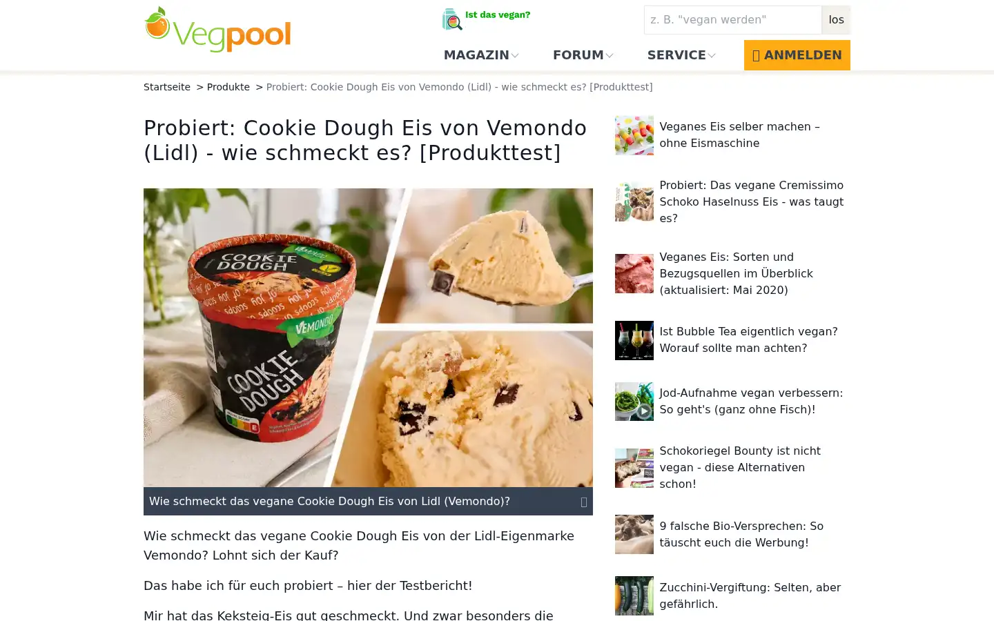 Screenshot of vegpool.de