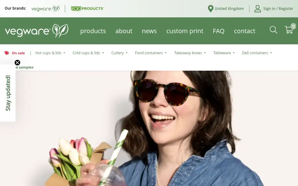 Screenshot of vegware.com