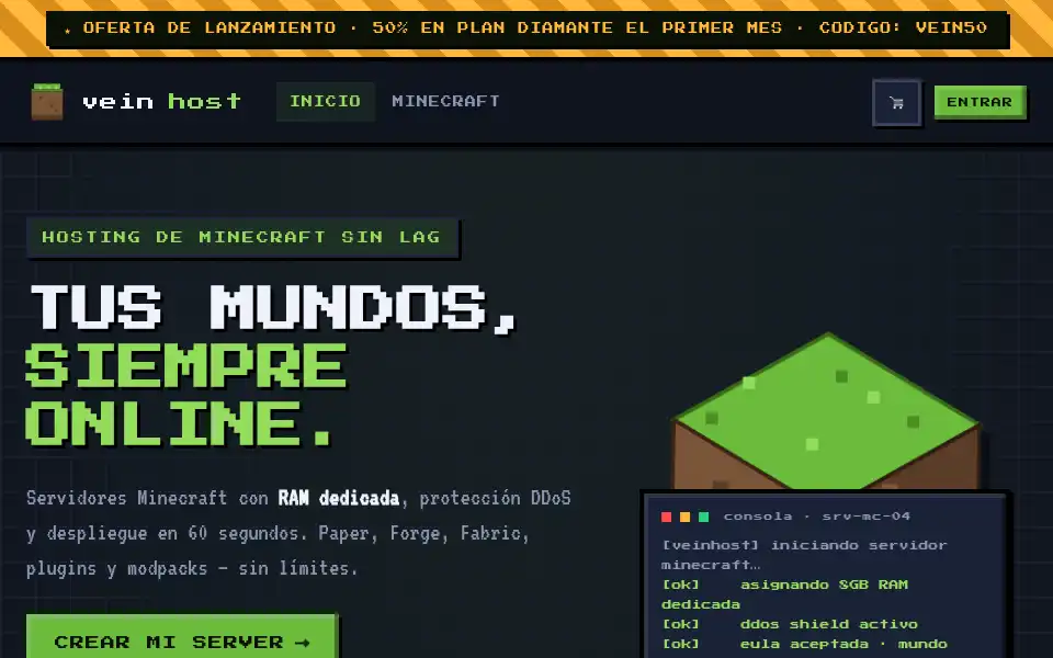 Screenshot of veinhost.com