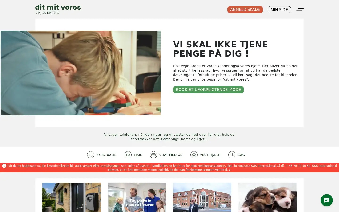 Screenshot of vejlebrand.dk