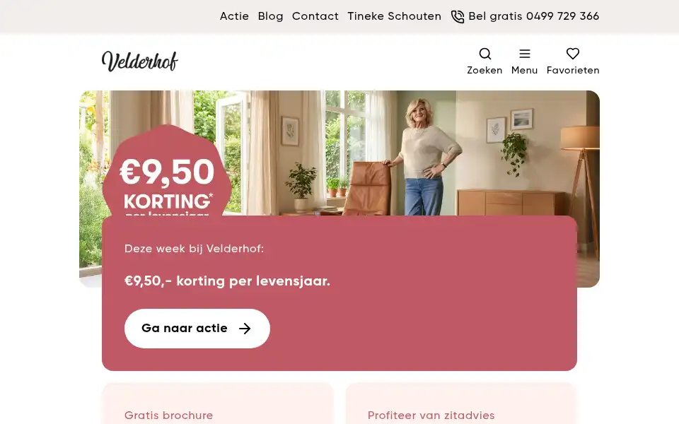 Screenshot of velderhof.nl