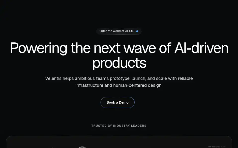 Screenshot of velentis.ai