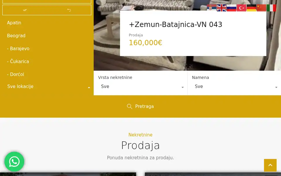 Screenshot of velesnekretnine.rs